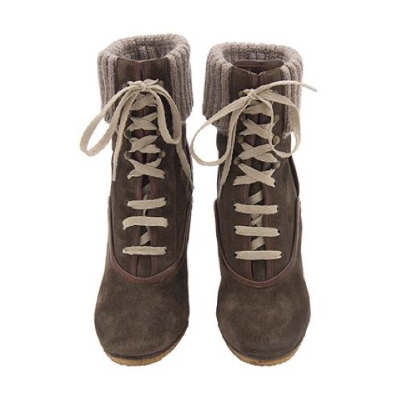 Chloe Wedge booties size 37 1/2 - Picture 3 of 4